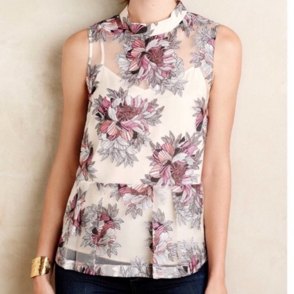 Terrace Swing Tank Sheer Floral Moulinette - Picture 3 of 8